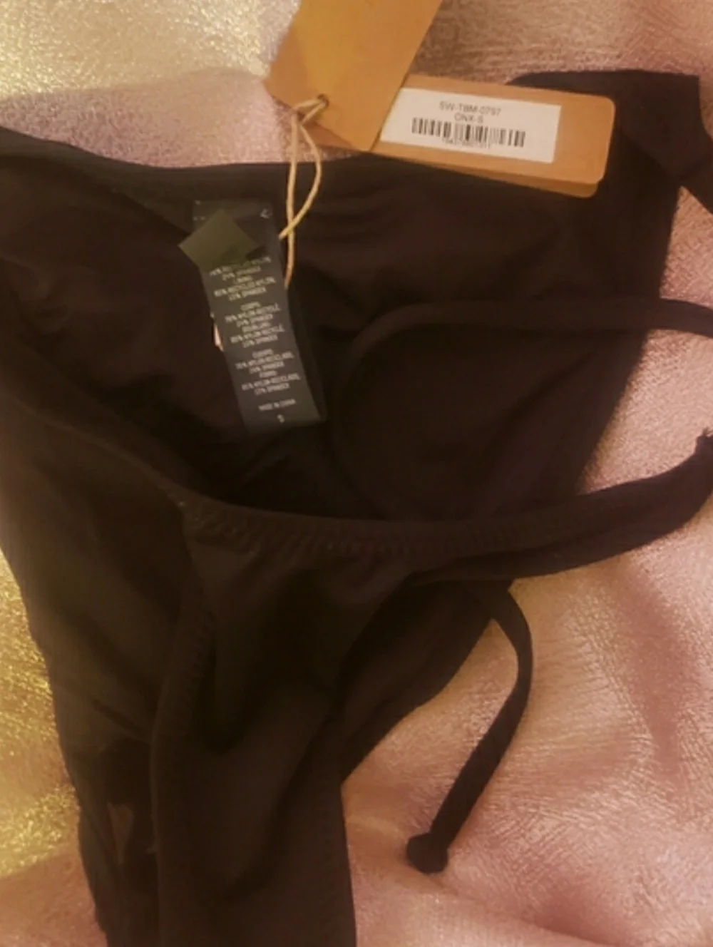 SKIMS Triangle Halter Bikini Top (XS) and SKIMS Tie-Side Bikini Bottom (Small)